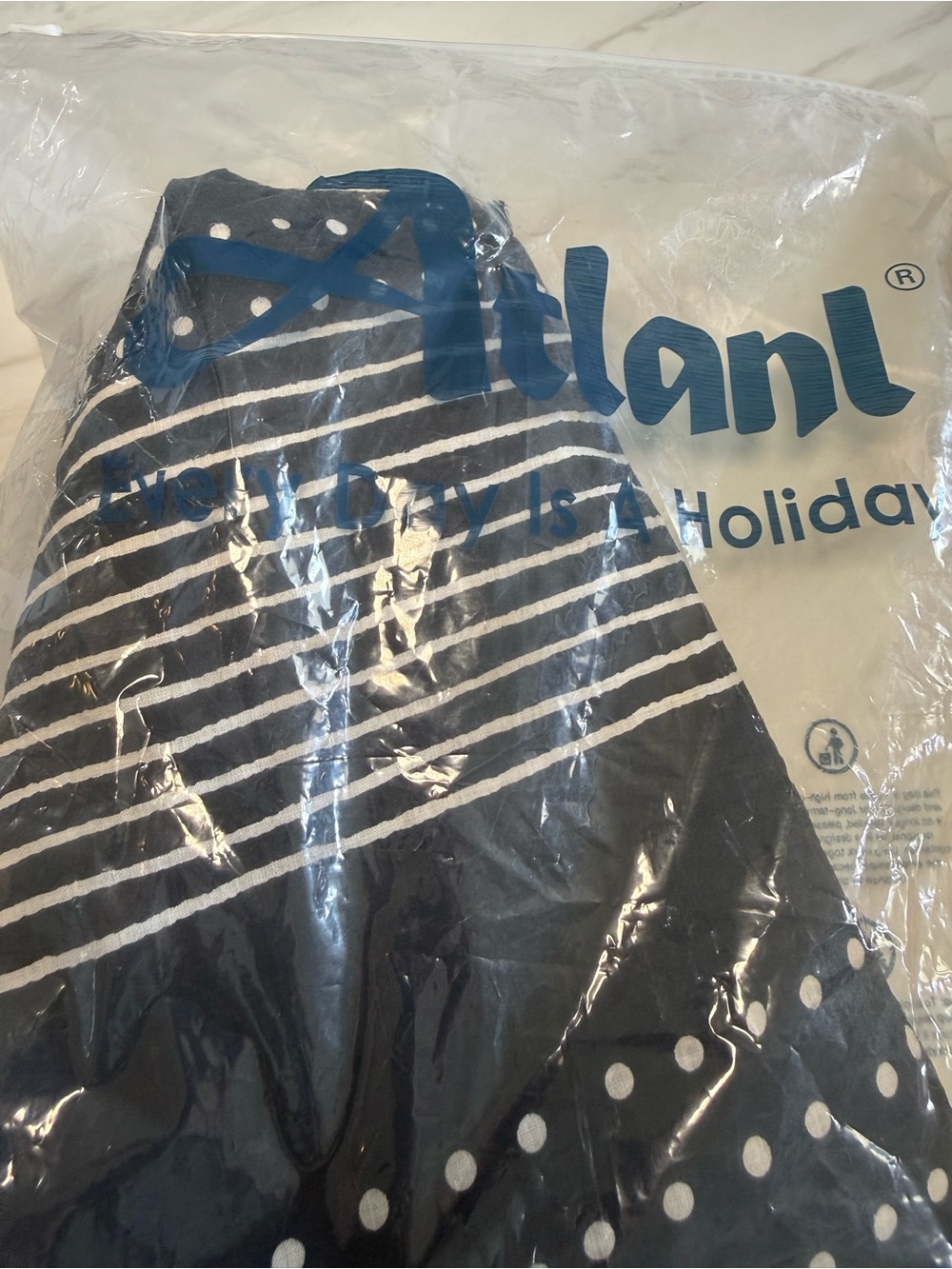 Navy and White Striped Holiday Dress